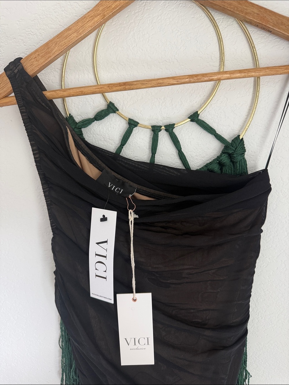 Vici Black One-Shoulder Sheer Ruched Maxi Dress - Picture 4 of 11